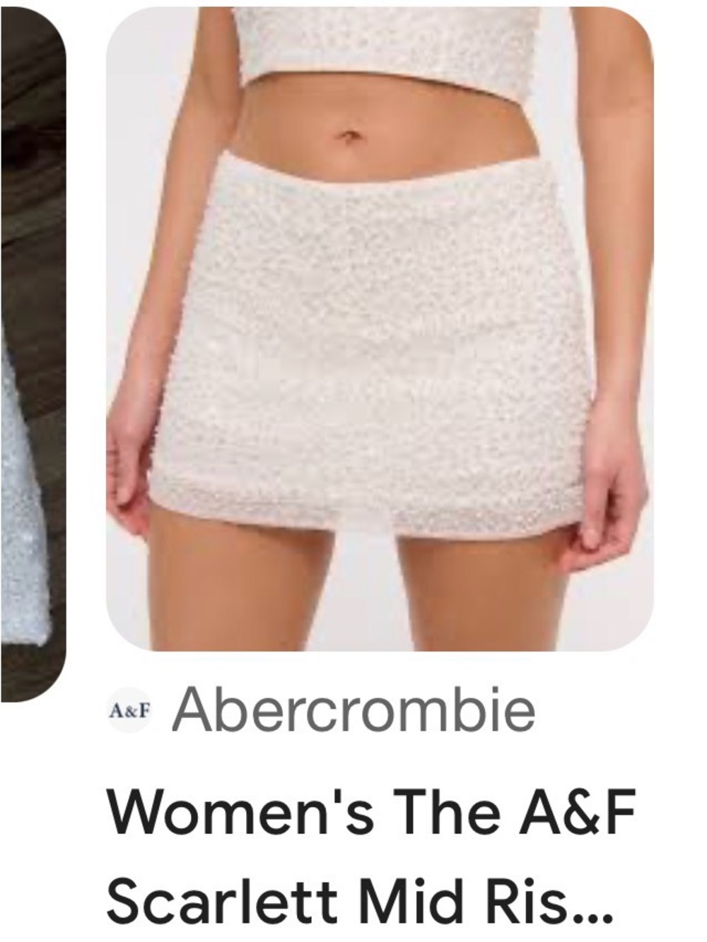 Abercrombie & Fitch Cream Textured Mini Skirt